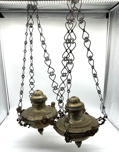 Coppia lampade votive antiche - coppia,