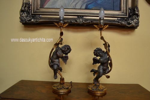Antica coppia lampade da - antica, di