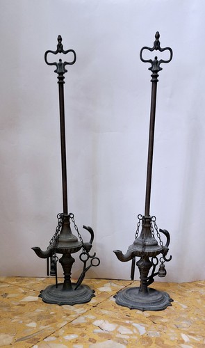 Coppia antiche lampade - coppia,
