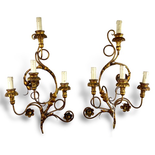 Coppia applique dorato foglie - coppia,